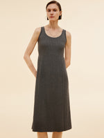 Beaded Sequins Cardigan And Pleated Sleeveless Midi Dress Two-Piece Set GOELIA