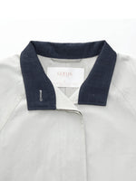 Cotton Blend Relaxed A-Line Women Mid Length Trench Coat GOELIA