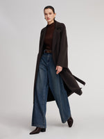 Cashmere Wool Blend Double-Faced Unisex Wrap Overcoat GOELIA