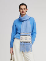 Wool Blend Fair Isle Fringe Scarf GOELIA