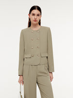 Stretch Double-Breasted Women Jacket GOELIA