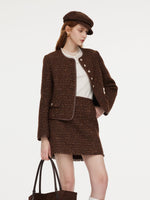 [Preview] Wool Blend Tweed Sequins Women Jacket GOELIA