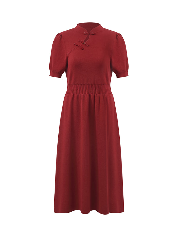 Mandarin Collar Lace Qipao Dress