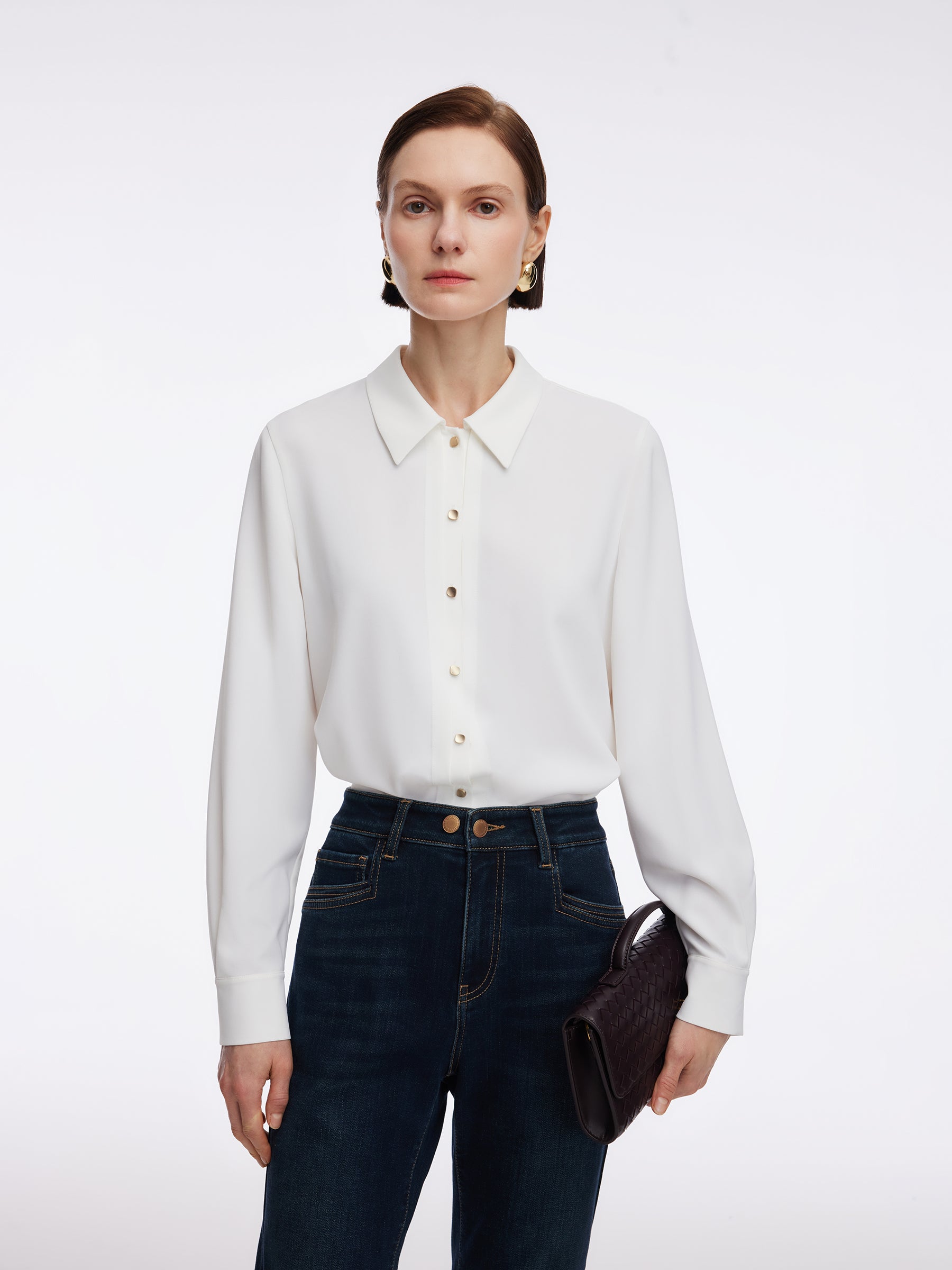 [Preview] H-Line Metal Button Women Shirt GOELIA