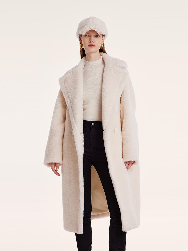 Teddy Lamb Wool Lapel Oversized Coat GOELIA