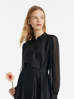 18 Momme Pure Xiang Yun Silk New Chinese-Style Women Blouse GOELIA