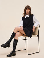Knit Tank Top And Long Sleeve Shirt Two-Piece Set GOELIA