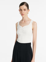 Acetate Knitted Ruched Women Vest GOELIA