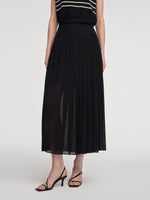 Adjustable Waist Side Slit Women Pleated Skirt GOELIA