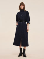 Adjustable Collar Women Trench Coat With Leather Belt GOELIA