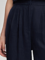 100% Linen Straight Leg Women Pants GOELIA
