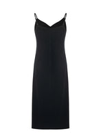 Silk Blend Spaghetti Strap Women Midi Velvet Dress GOELIA