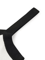 Contrast Trim Knitted Cardigan And Camisole Two-Piece Set GOELIA