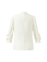 Triacetate Gathered Waist Ruched Sleeves Women Blazer GOELIA