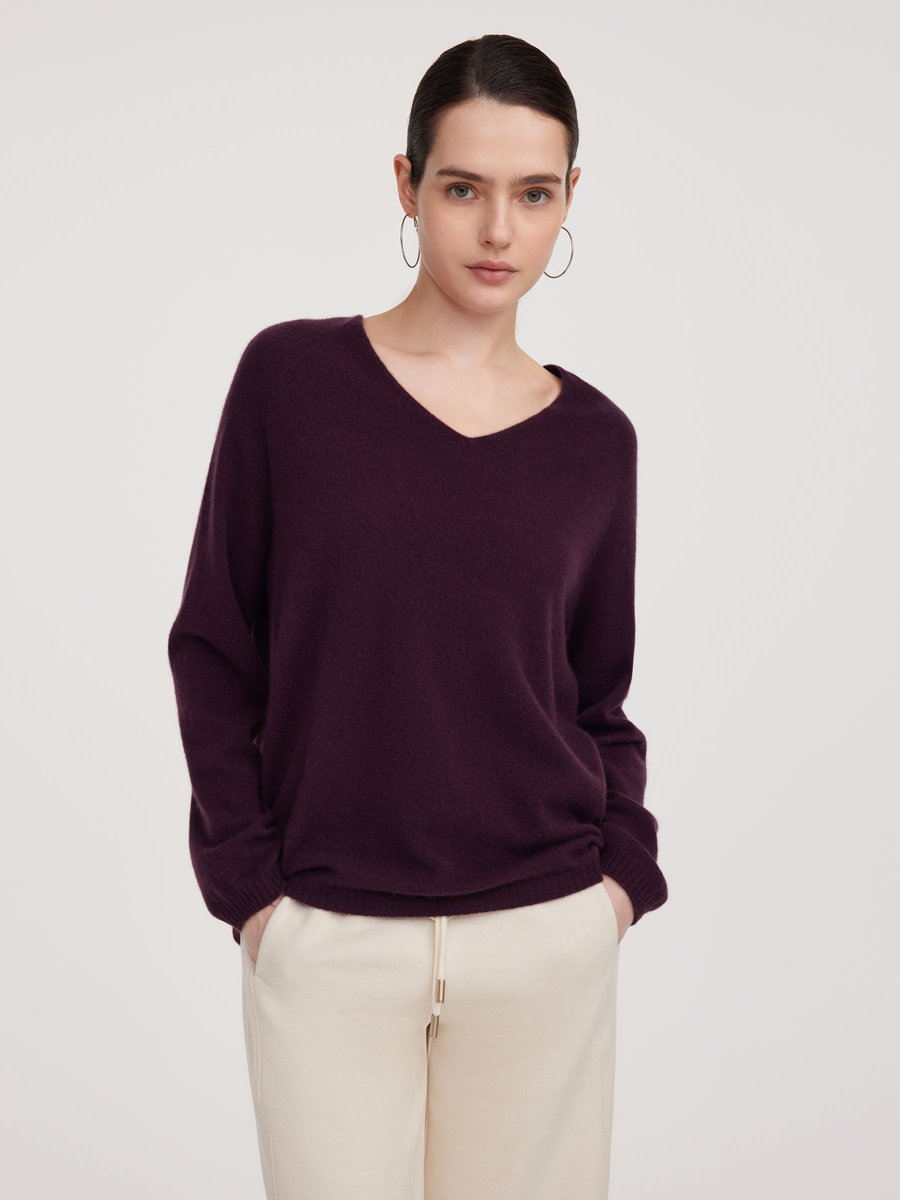 100% Cashmere Reversible Women Sweater GOELIA