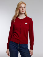 100% Wool Sheep Embroidered Women Cardigan GOELIA