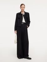 100% Worsted Wool Women Trench Jacket GOELIA