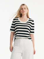 Round Neck Striped Knitted Women Top GOELIA