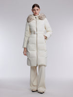 [Preview] Hooded Goose Down Belted Overcoat GOELIA