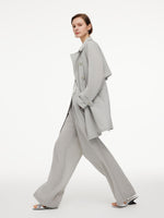 [Preview] Triacetate Blend Drawstring Waist Women Trench Coat GOELIA