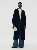 Cashmere Wool Double-Faced Longline Women Wrap Overcoat GOELIA