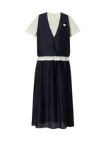 Tencel Blend Mock Layered Top And Skirt Two-Piece Set GOELIA