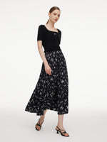 [Preview] Ribbon Print A-Line Women Skirt GOELIA