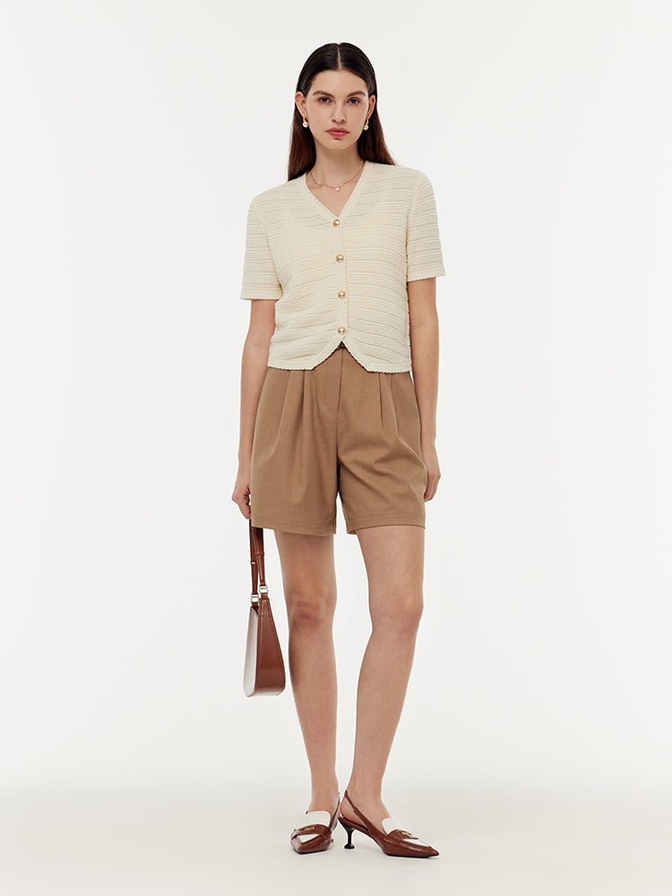 V-Neck Button Down Women Knit Cardigan GOELIA