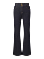 Denim High-Waisted Stretch Fleece Lined Women Micro-Flared Jeans GOELIA