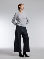 [Preview] Wool Blend Shimmer Ribbed Women Crewneck Sweater GOELIA