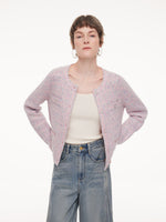 Wool Blend Jacquard Women Cardigan GOELIA