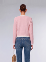 Cotton Contrast Trim Women Cardigan GOELIA