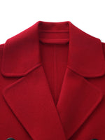 Cashmere Wool Blend Notched Collar Double-Faced Women Overcoat GOELIA