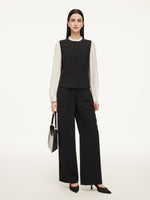 Four-Way Stretch Mock Layered Shirt And Pants Two-Piece Set With Self-Tie Belt GOELIA