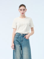 [Preview] 100% Cotton Round Neck Women T-Shirt GOELIA