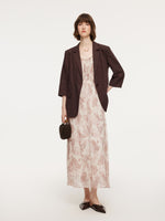 Linen Blend Women 3/4 Sleeve Blazer GOELIA