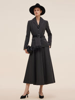 Worsted Wool Blend A-Line Women Skirt GOELIA