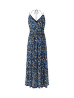 10MM Mulberry Silk Halterneck Slip Maxi Dress With Detachable Chest Pads GOELIA