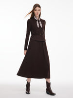 [Preview] Stretchy Vest And Dress Two-Piece Set With Silk & Belt GOELIA