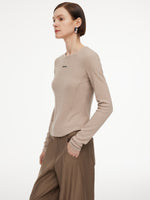 Stretch Round Neck Women Long Sleeve T-Shirt GOELIA