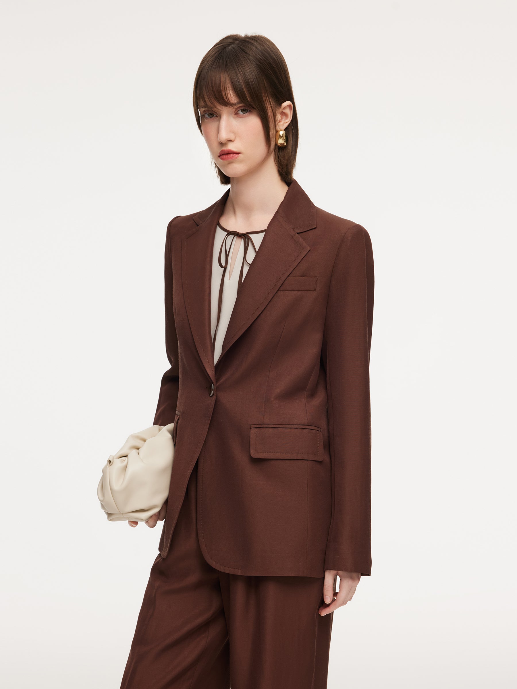 [Preview] Tencel Acetate Linen Blend Women Blazer GOELIA