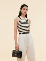 Tencel Blend Stripe Women Knit Tank Top GOELIA