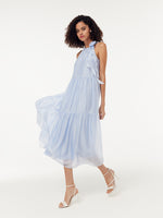 Women Halter Maxi Dress With Detachable Flower GOELIA