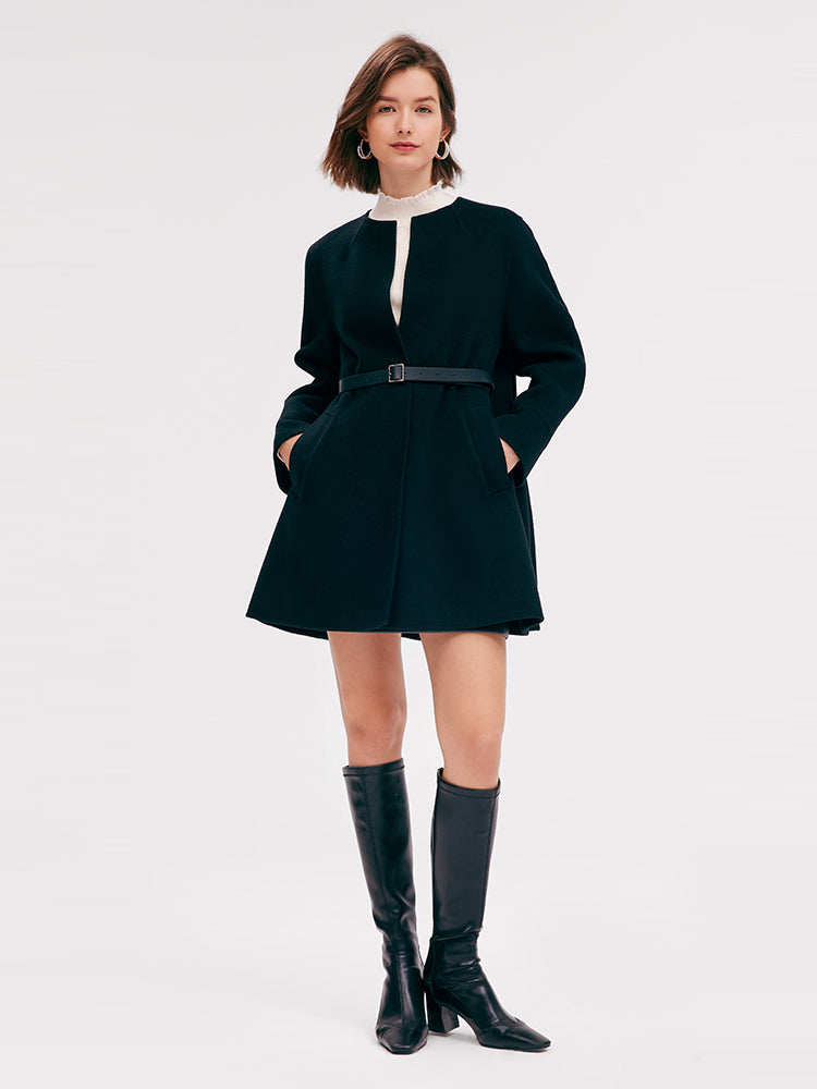 Tencel Woolen Wrapped Women Coat GOELIA