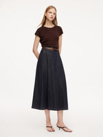 100% Cotton Denim Women Culottes With Belt GOELIA