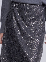 [Preview] Sequin Overlay Women Column Midi Skirt GOELIA