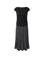 Acetate Knit Top And 16 MM Mulberry Slik Polka Dots Skirt Two-Piece Set GOELIA