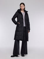 [Preview] Drawstring Waist Hooded Goose Down Overcoat GOELIA