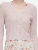 Tencel Wool Blend V-Neck Women Cardigan GOELIA