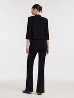 Triacetate 3/4 Sleeves Women Crop Blazer GOELIA